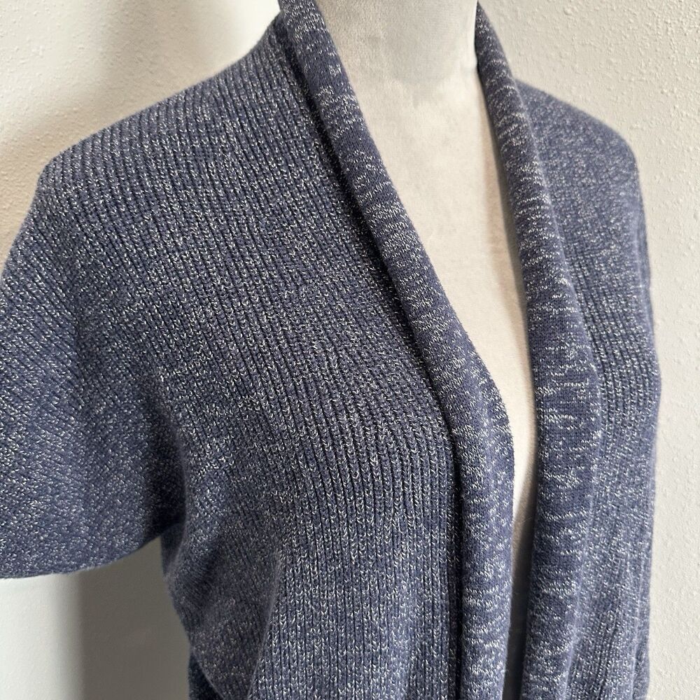 Athleta Restful Cocoon Wrap Cardigan Sweater XXS/XS Heather Blue Short Sleeve